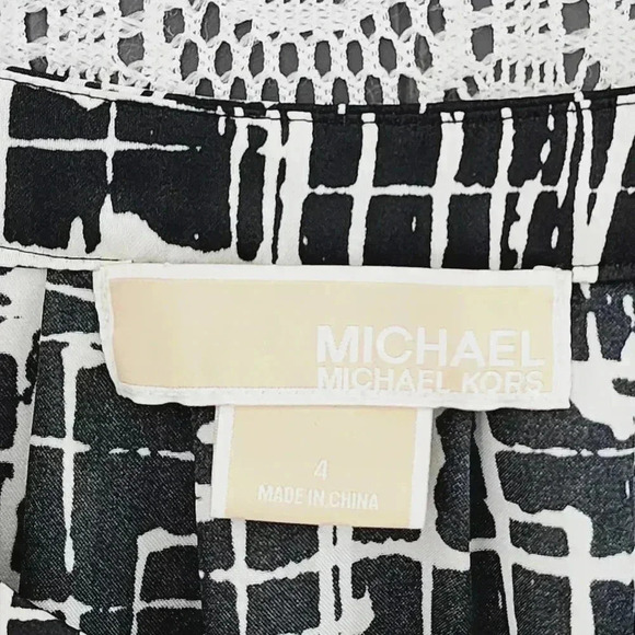 MICHAEL Michael Kors crewneck pattern one ruffle sleeve tank top 4 - Picture 5 of 7